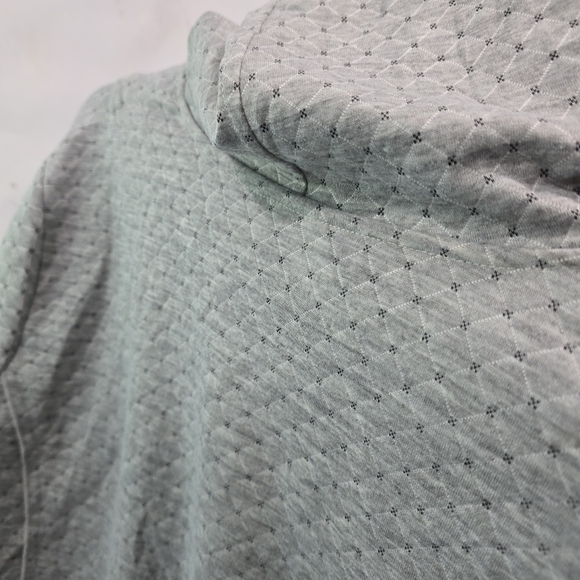 Chicos Jacket Womens XL 3 Gray Hooded Textured Knit Quilted Unstructured Striped - Picture 8 of 11